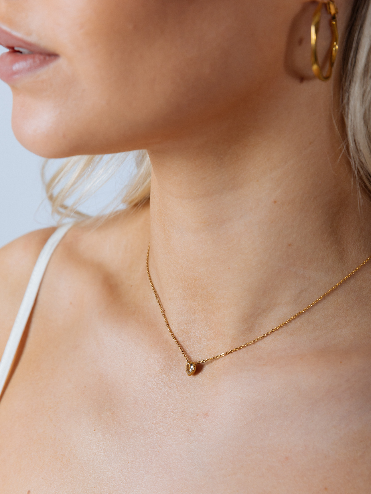 Mini Crystal Heart Necklace In Gold - Gift Boxed JE403824