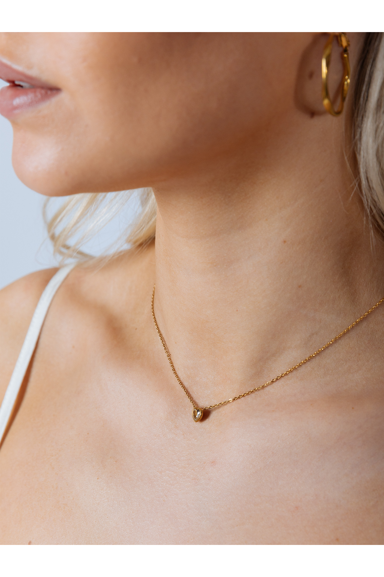 Mini Crystal Heart Necklace In Gold - Gift Boxed JE403824