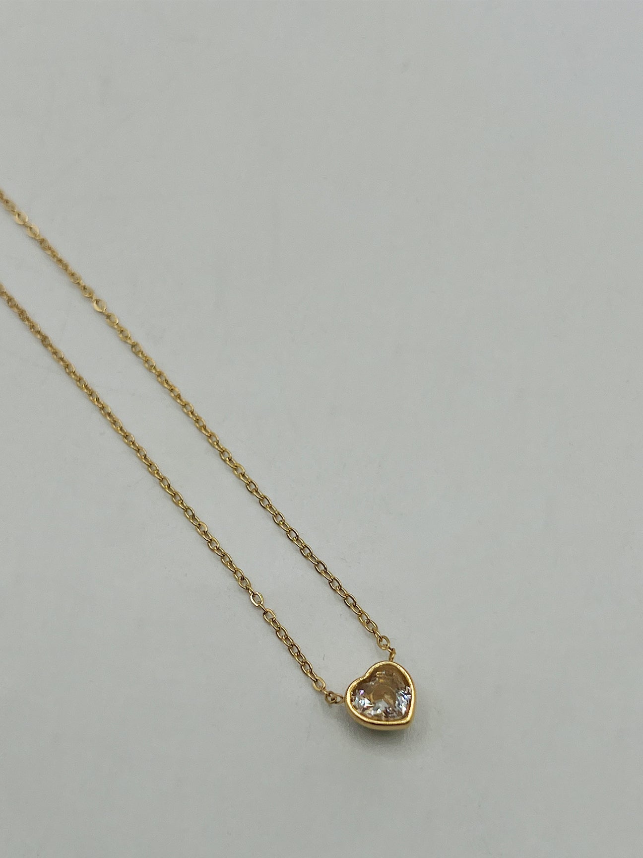 Mini Crystal Heart Necklace In Gold - Gift Boxed JE403824