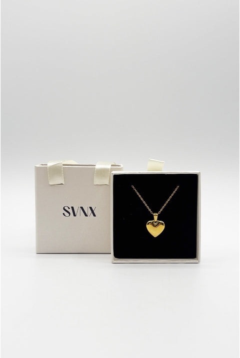 Heart Pendant Necklace In Gold - Gift Boxed by SVNX