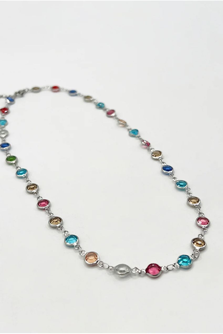 Crystal Chain Necklace In Multi - Gift Boxed JE404921