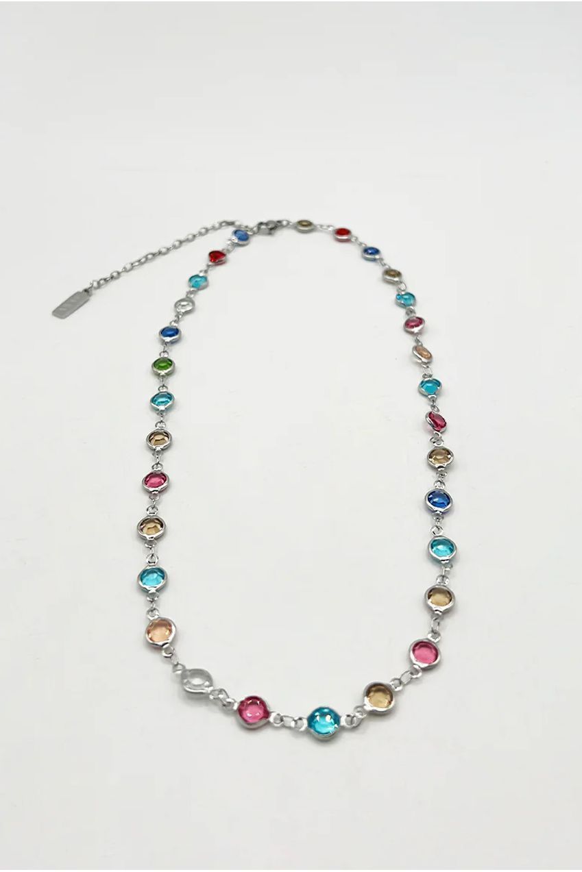 Crystal Chain Necklace In Multi - Gift Boxed JE404921