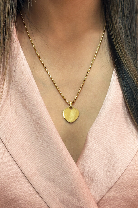 Heart Shape Pendant Necklace In Gold - Gift Boxed by SVNX