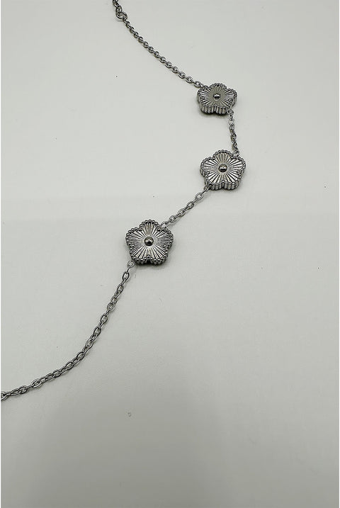 Floral Bracelet In Silver by SVNX
