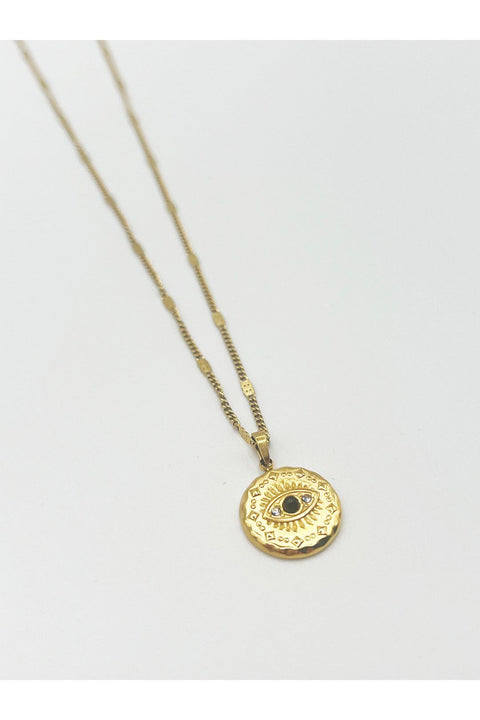 Black Evil Eye Pendant Necklace by SVNX