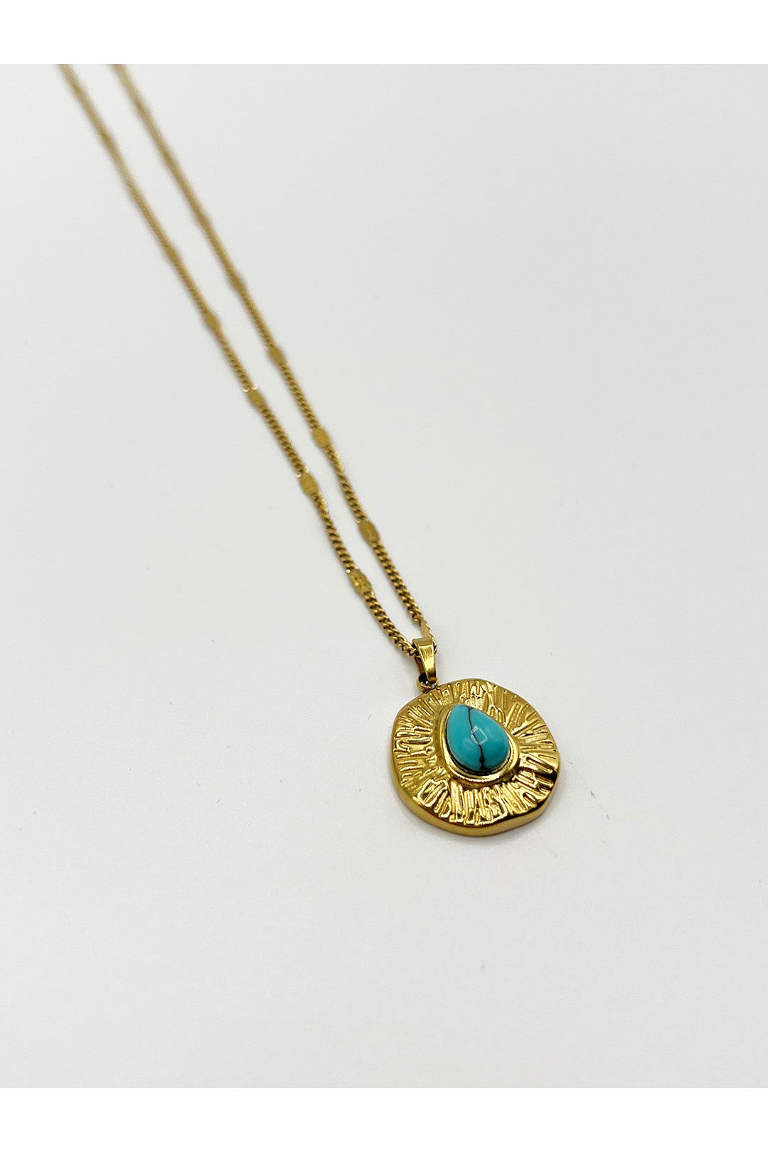 Turquoise Stone Pendant Necklace JE411020