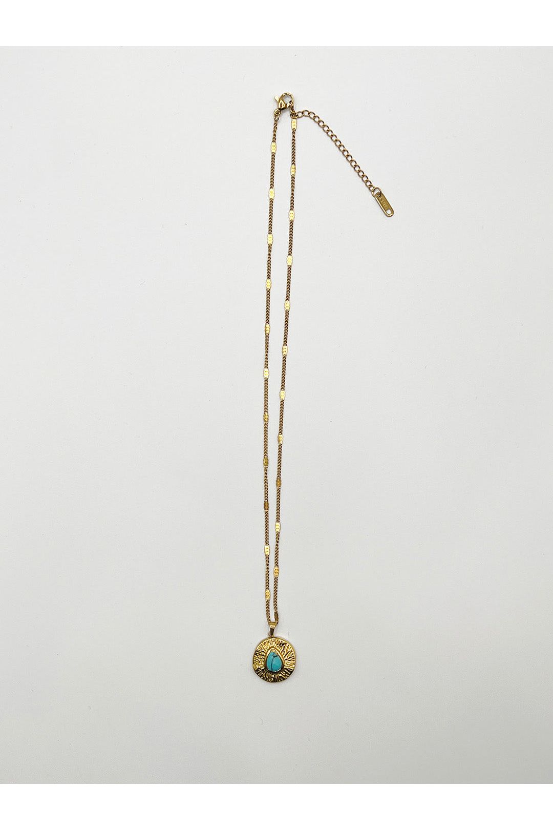 Turquoise Stone Pendant Necklace JE411020