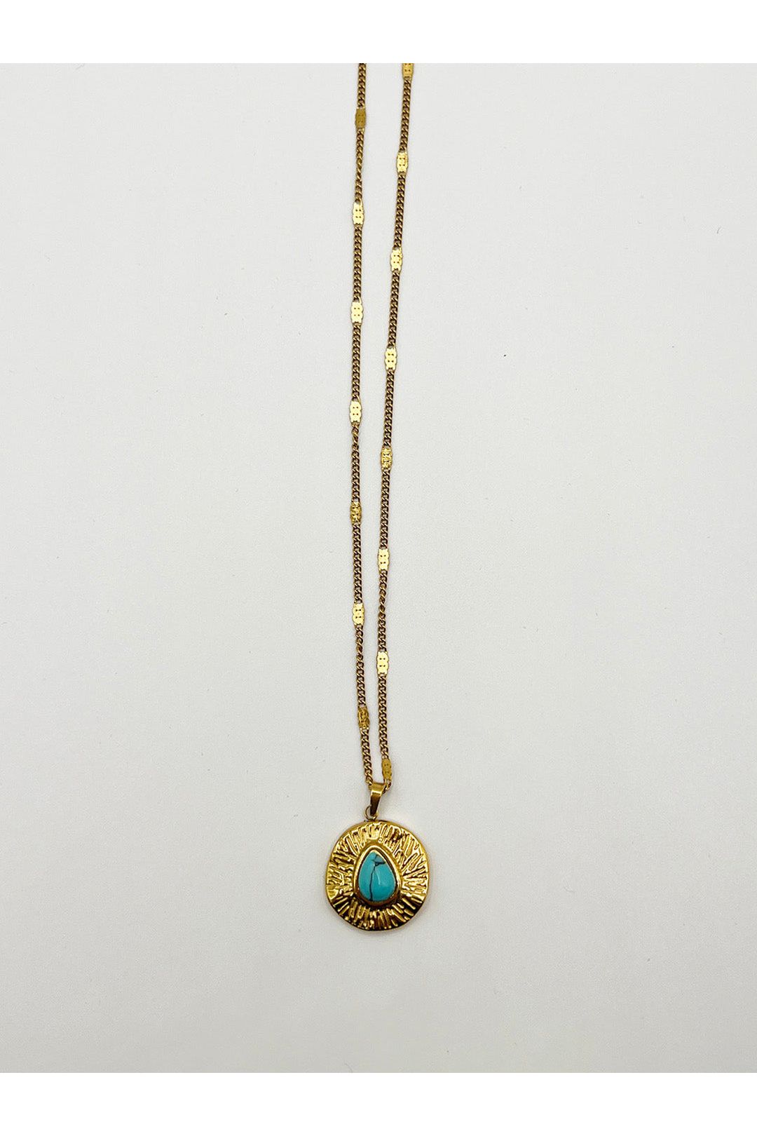 Turquoise Stone Pendant Necklace JE411020