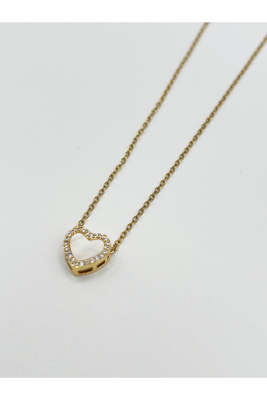 Moonstone Heart Necklace & Earrings Set In Gold - Gift Boxed JE411124