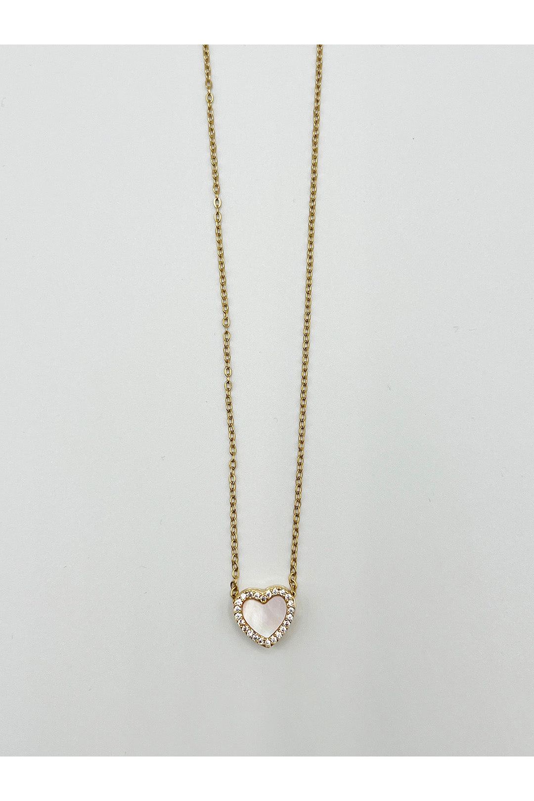 Moonstone Heart Necklace & Earrings Set In Gold - Gift Boxed JE411124