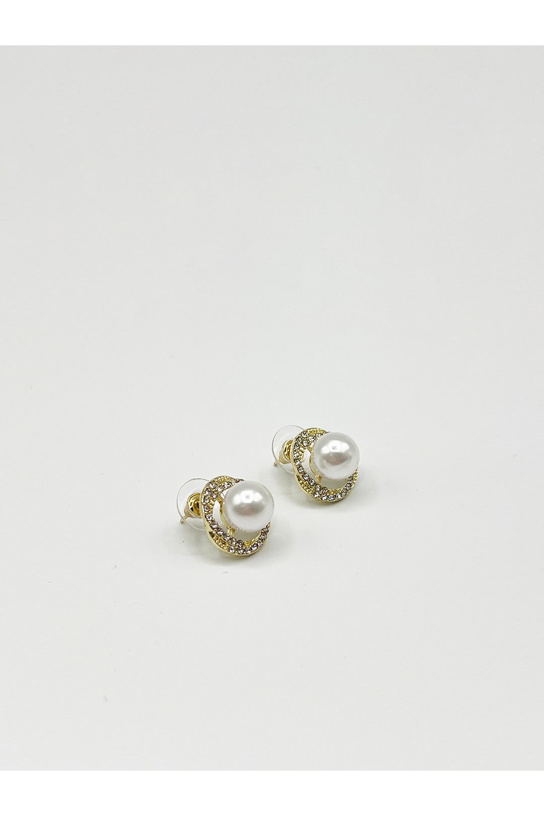 Pearl Diamante Stud Earrings - Gift Boxed JE411524