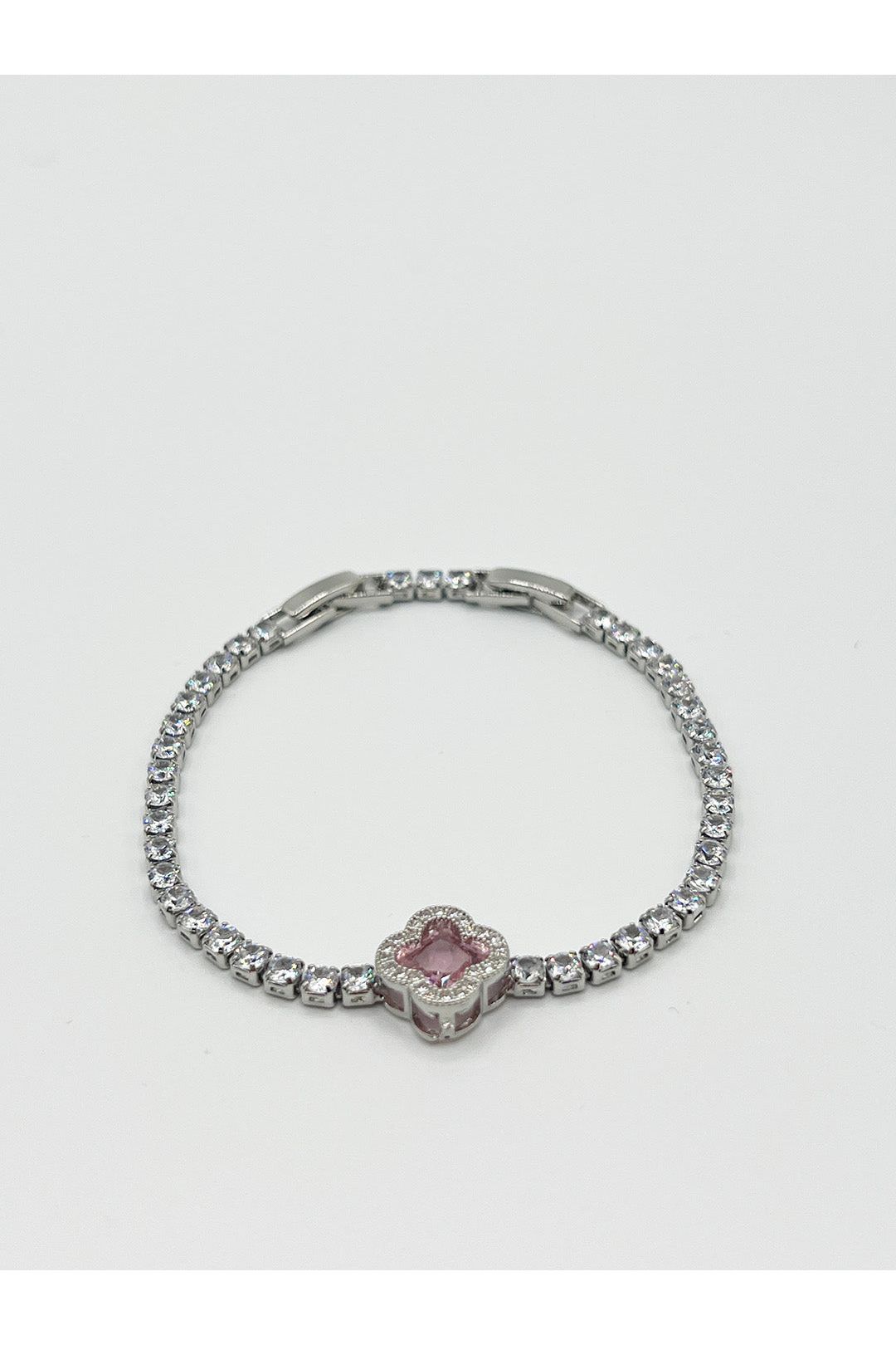 Pink Clover Diamante Bracelet - Gift Boxed JE412009