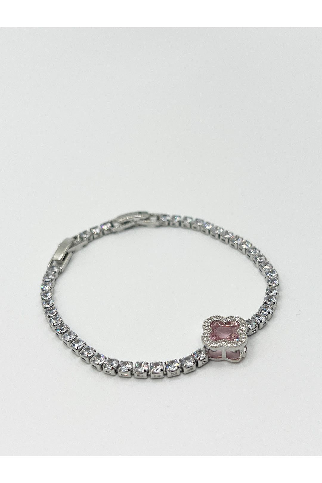 Pink Clover Diamante Bracelet - Gift Boxed JE412009