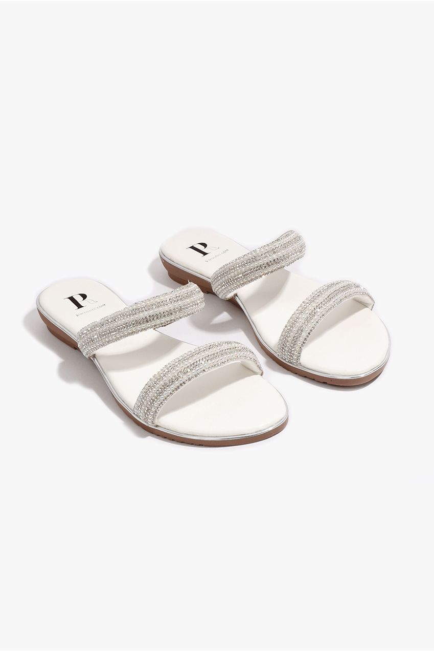 Kalippo Sandal - White KAL1108-MET002