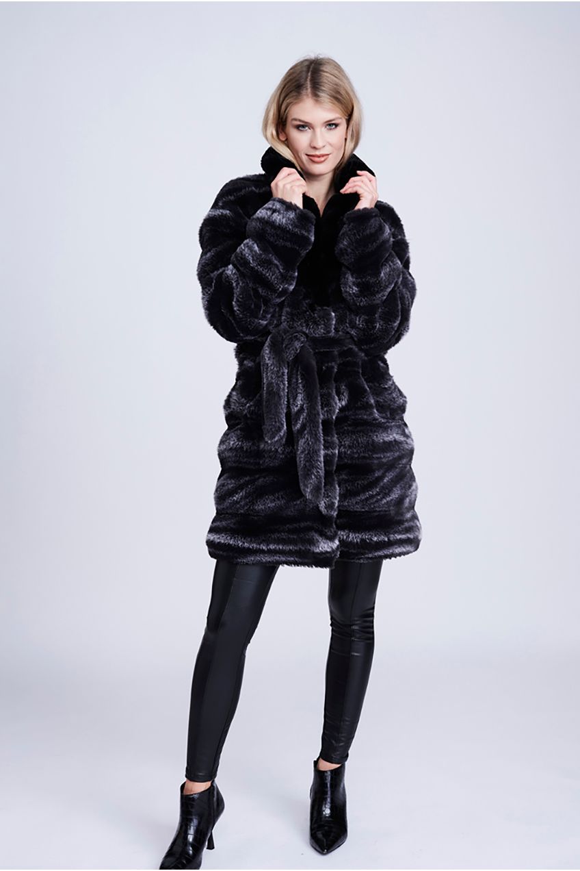 Keeva Coat - BlackGrey KEE001-BLA014