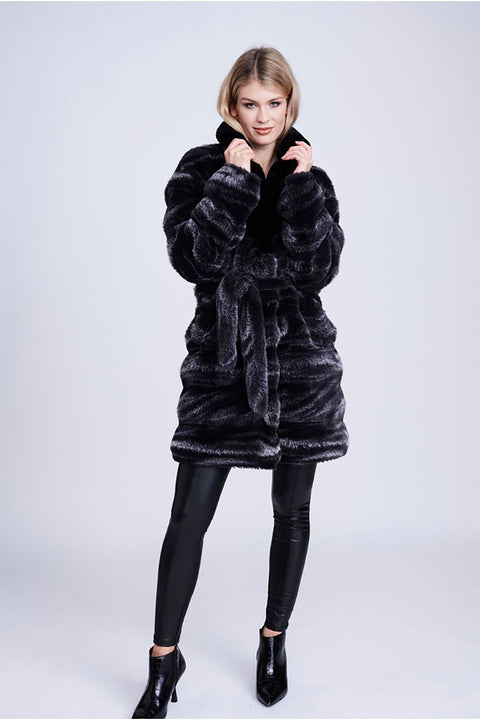 Keeva Coat - BlackGrey by Pia Rossini