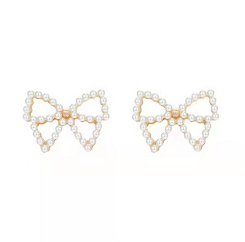 Pearl Bow Earrings by Last True Angel