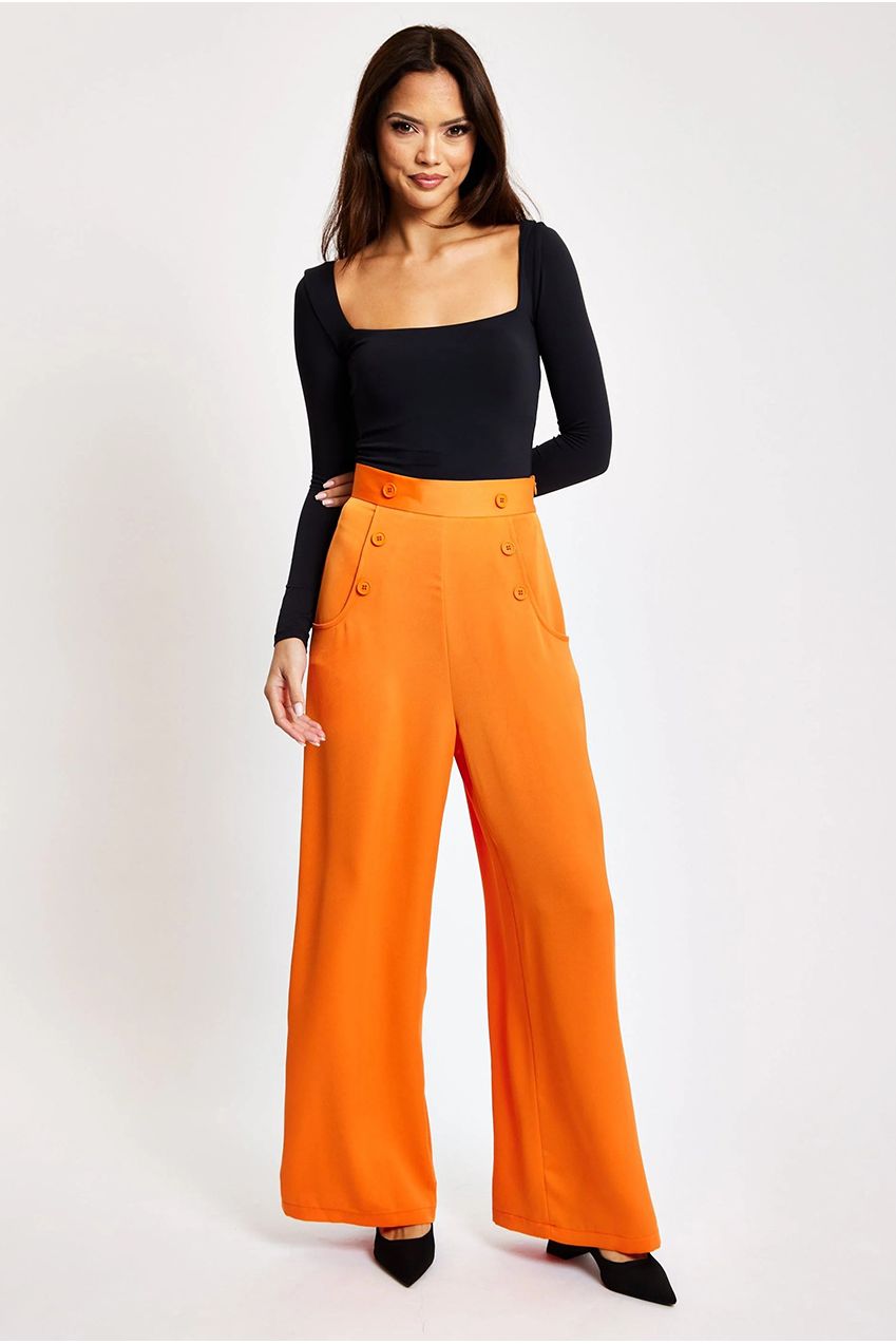 Orange Wide Leg Trousers LIQ23AW093
