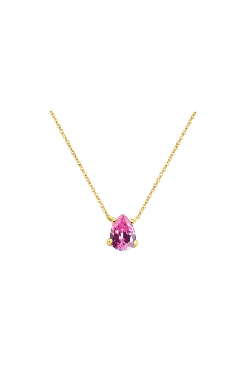 Teardrop Pendant Necklace In Pink LNN304H