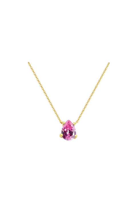 Teardrop Pendant Necklace In Pink by Last True Angel