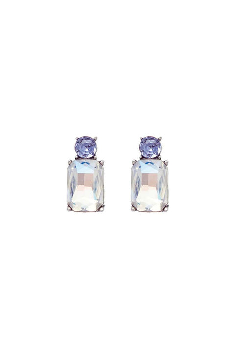 Mini Gem Earring Silver Clear & Lilac by Last True Angel