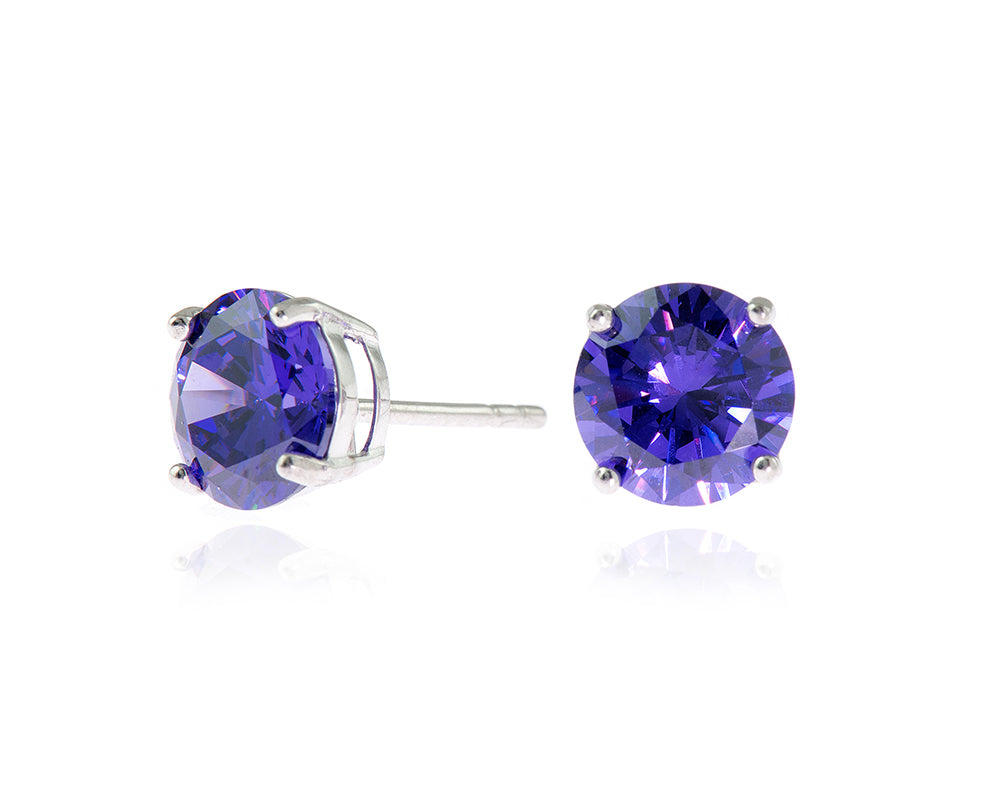 Lana 8mm Silver Violet Earrings 480391R280