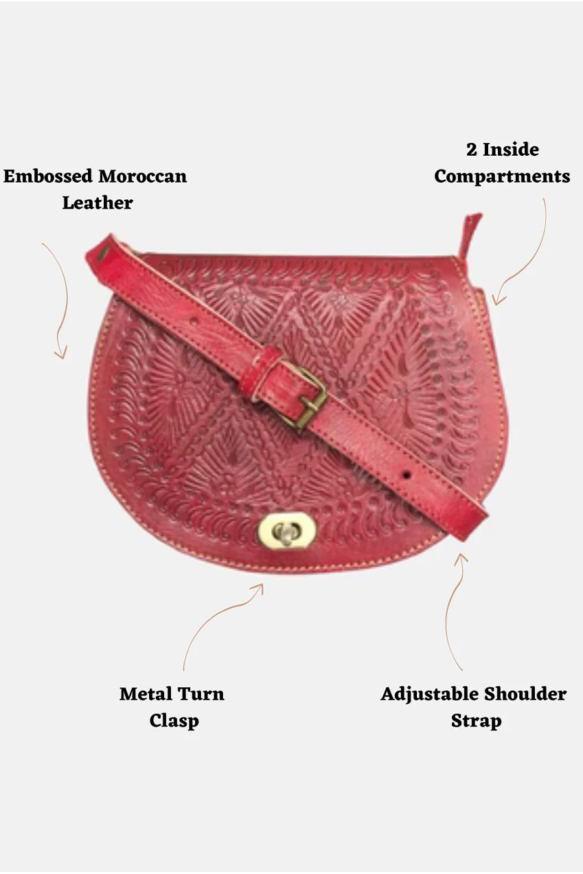The Temara Embossed Saddle Bag In Red 2013