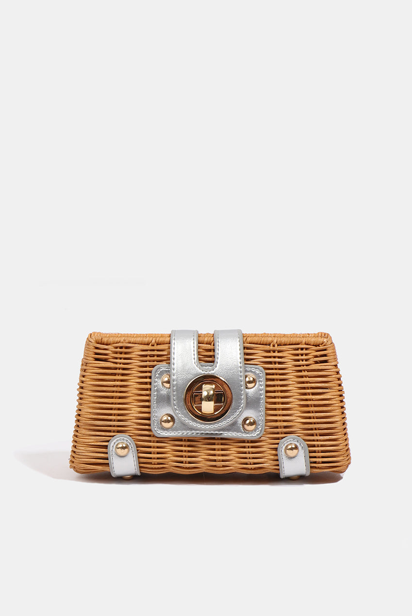 Lulu Clutch Bag - Silver LUL001-MET002
