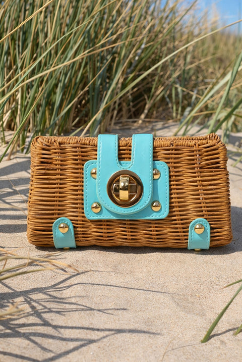 Lulu Clutch Bag - Pale Turquoise by Pia Rossini