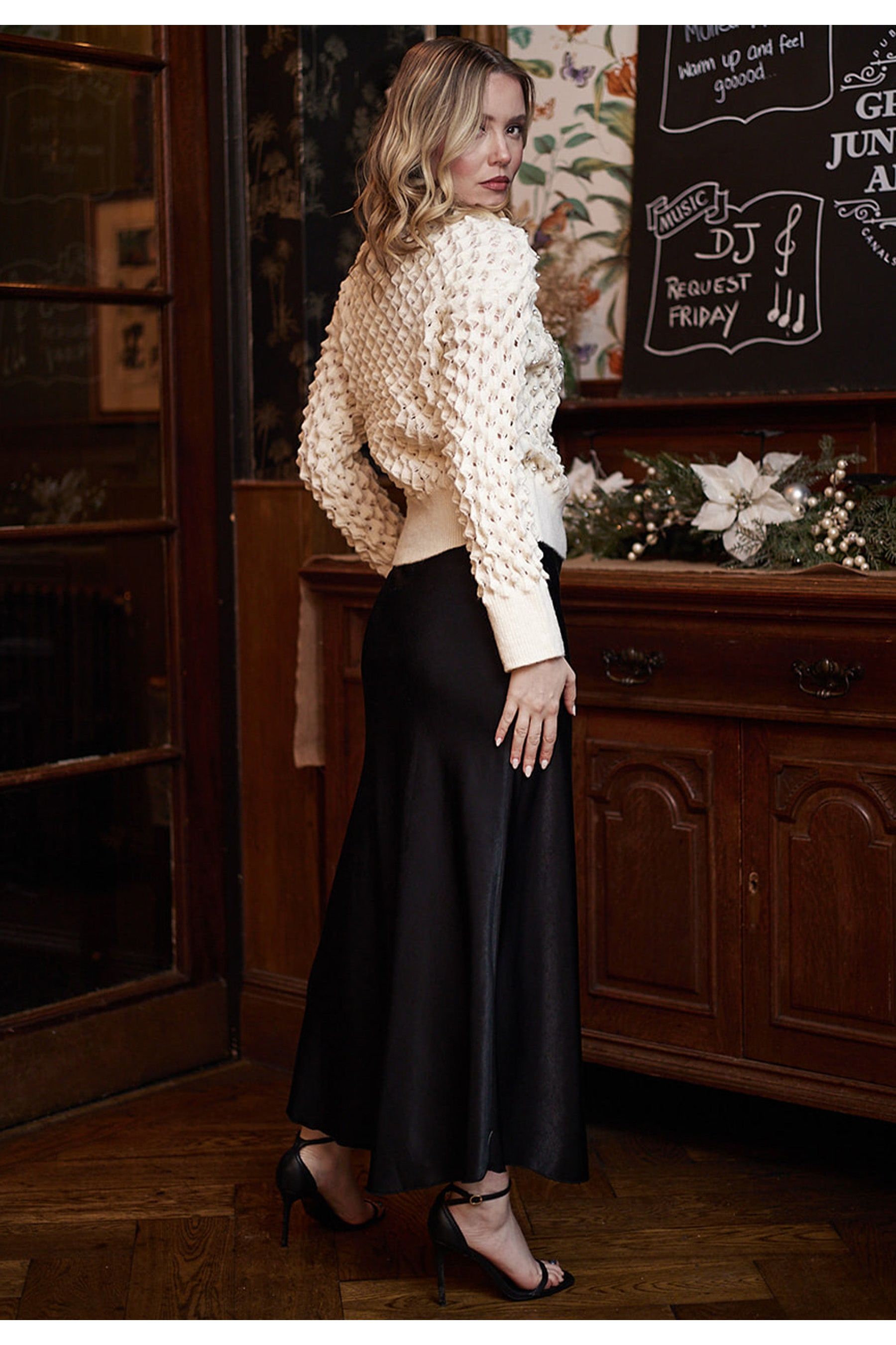 Maxi Slip Skirt In Black M038946BLKF