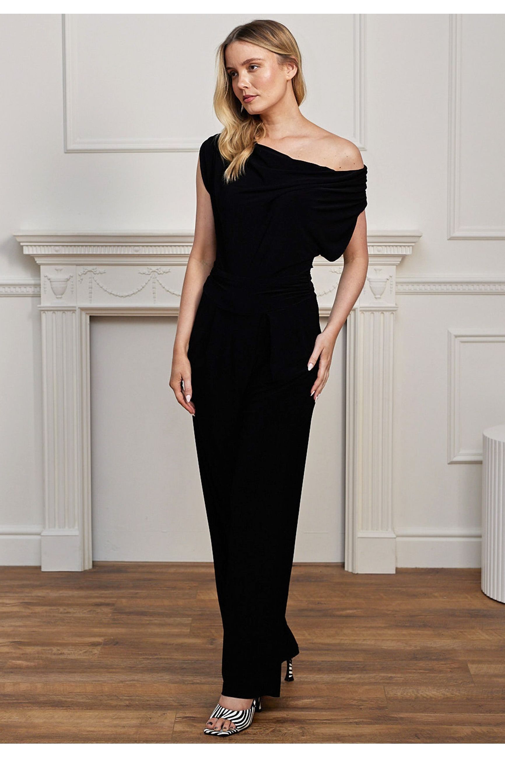 Multi Style Tie Back Jumpsuit In Black M044625BLKF