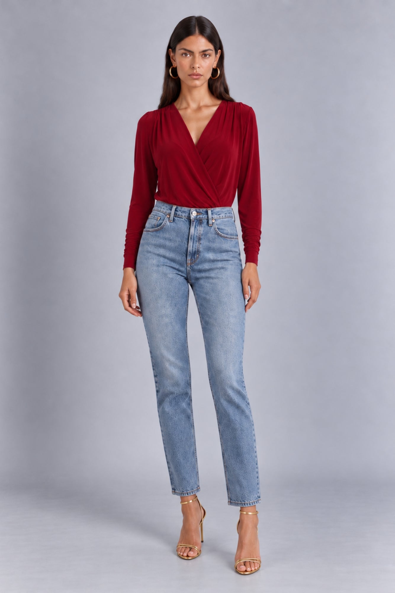 Maya Berry Long Sleeved Wrap Bodysuit HG-DASHA-BERRY