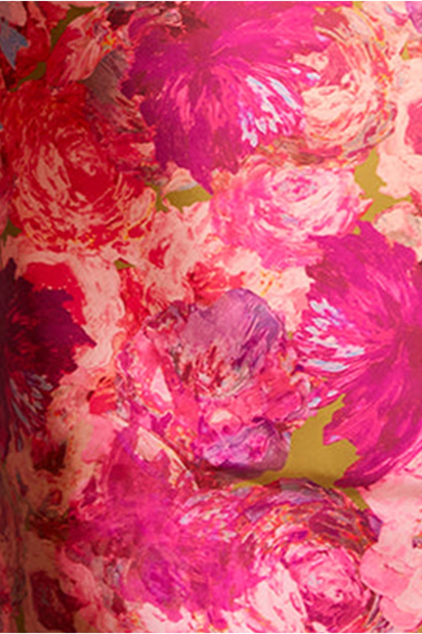 Petite Bandeau Sweetheart Floral Wrap Detail Dip Hem Dress In Pink MO0014PPI