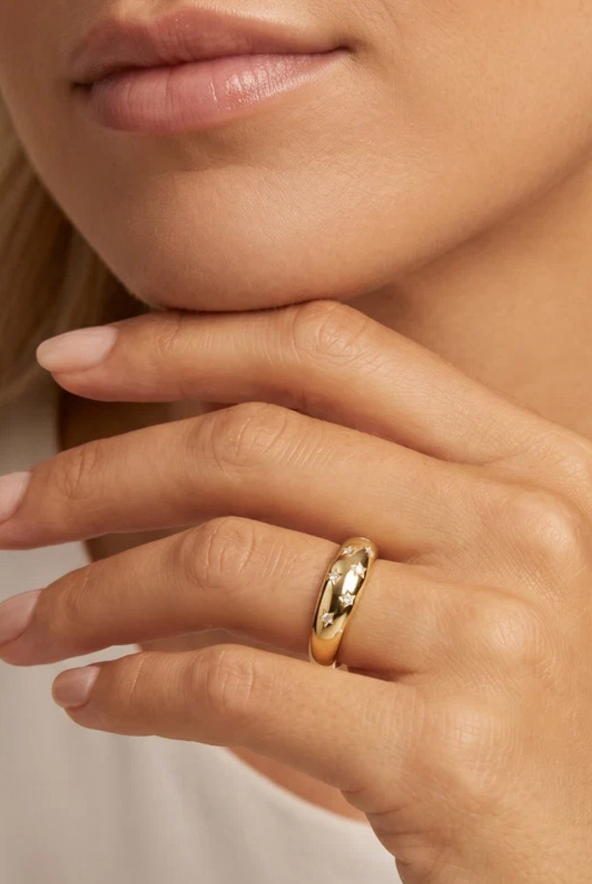 Moissanite Star Dome Ring 697