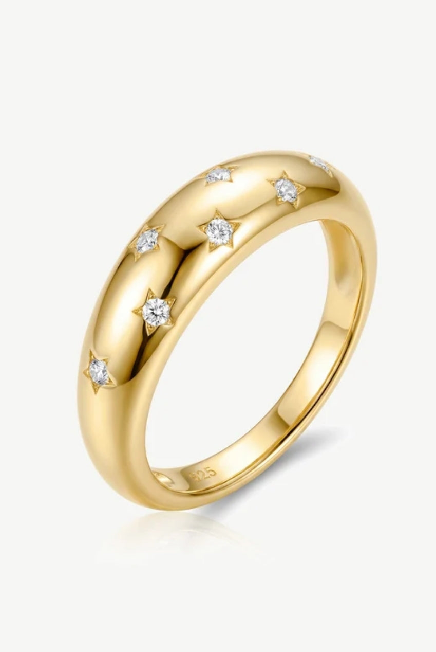 Moissanite Star Dome Ring 697
