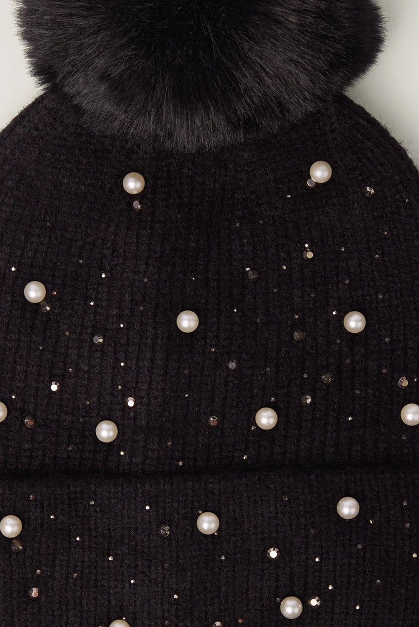 Rhinestone Pearl Beanie NB261578003