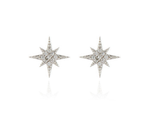 North Star Silver Earrings by Cachet London