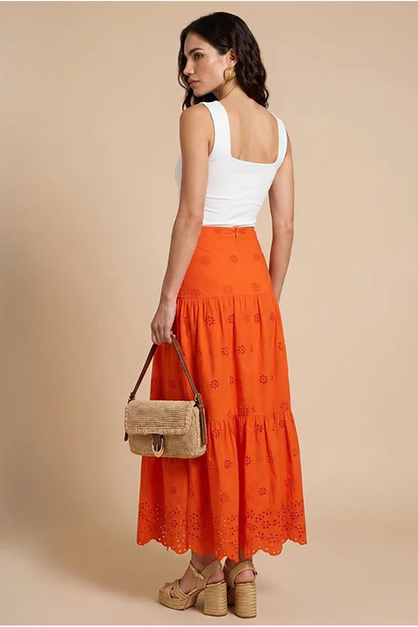 Broderie Maxi Skirt Orange 40SKT38832-c82-s8