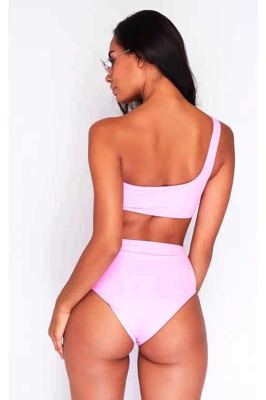 One Shoulder Bikini Top In Baby Pink OSBTBP23