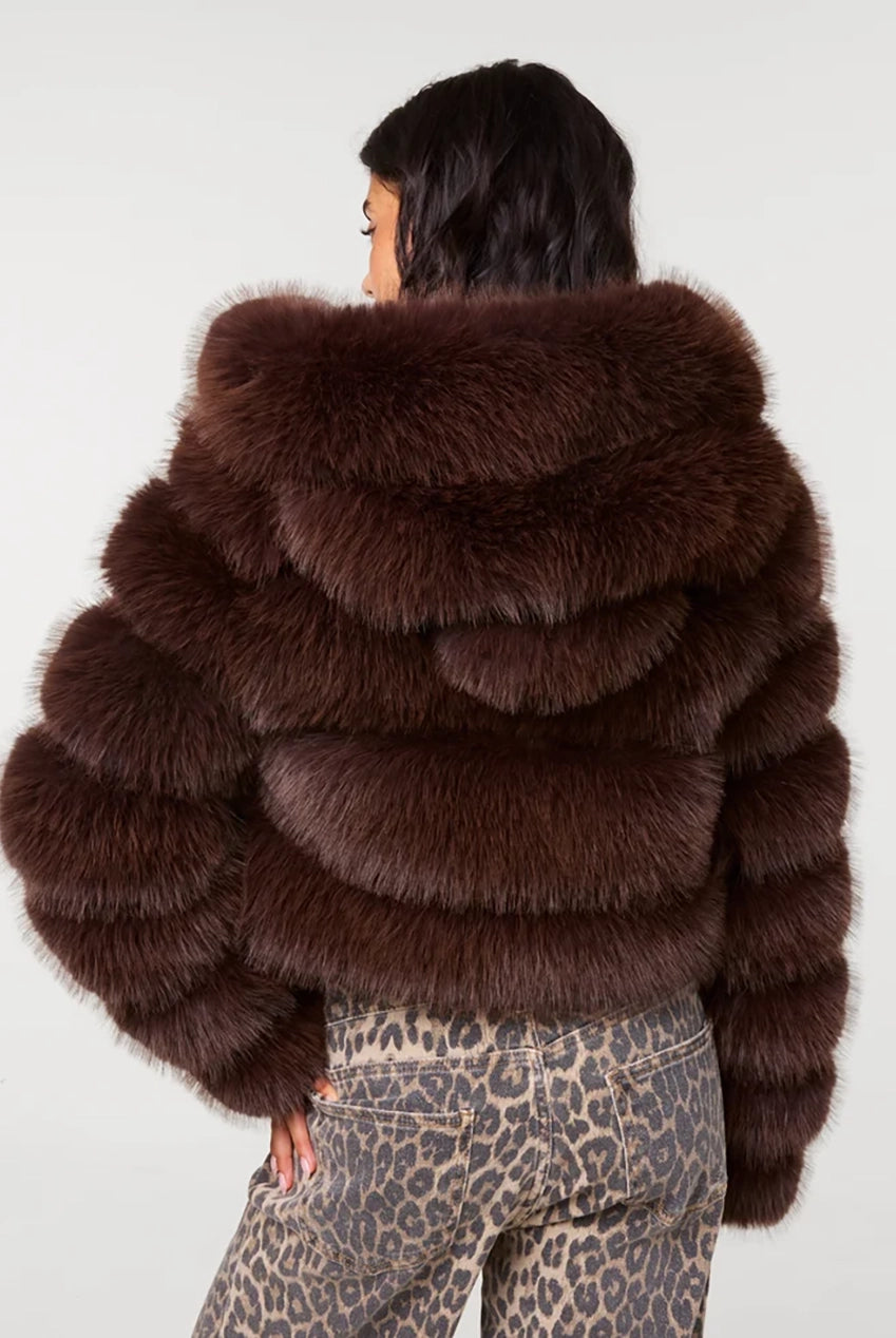 Hooded Pelted Fur Jacket PV261100030