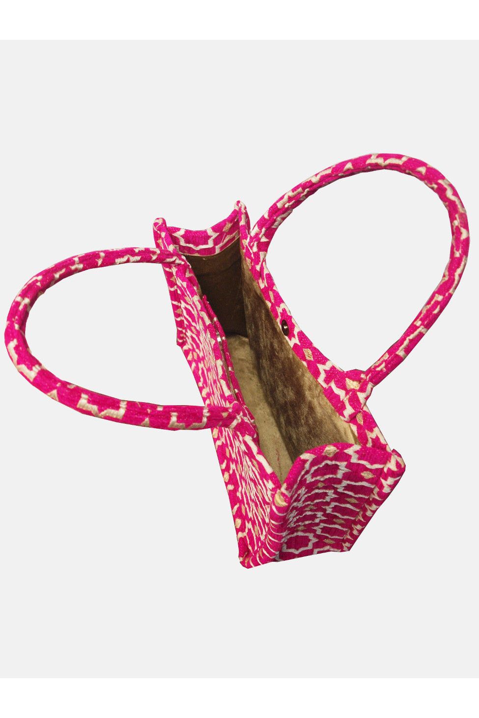 Moroccan Geometric Print Fabric Tote Bag In Pink 8003