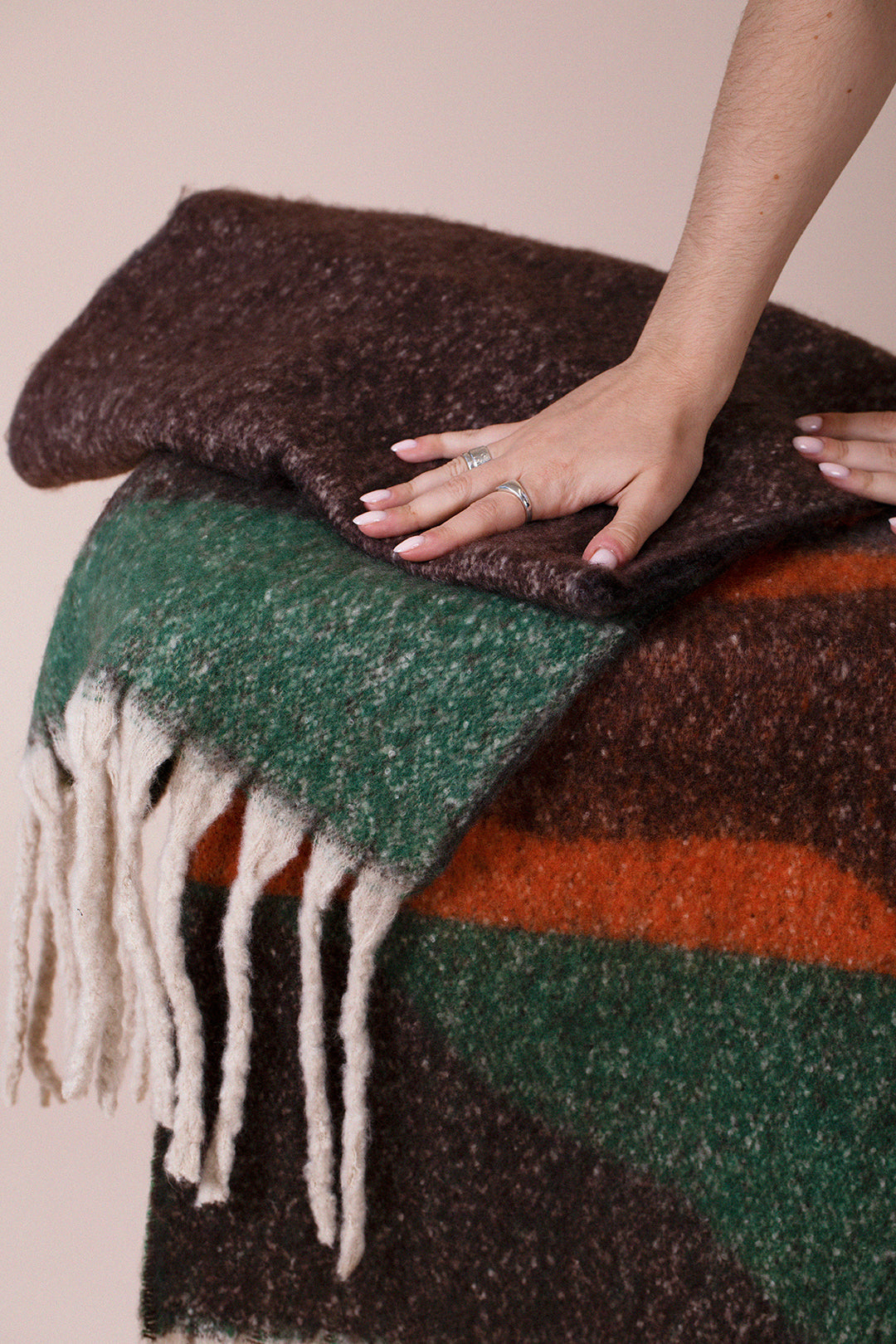 Chunky Scarf In Brown Orange SC250306