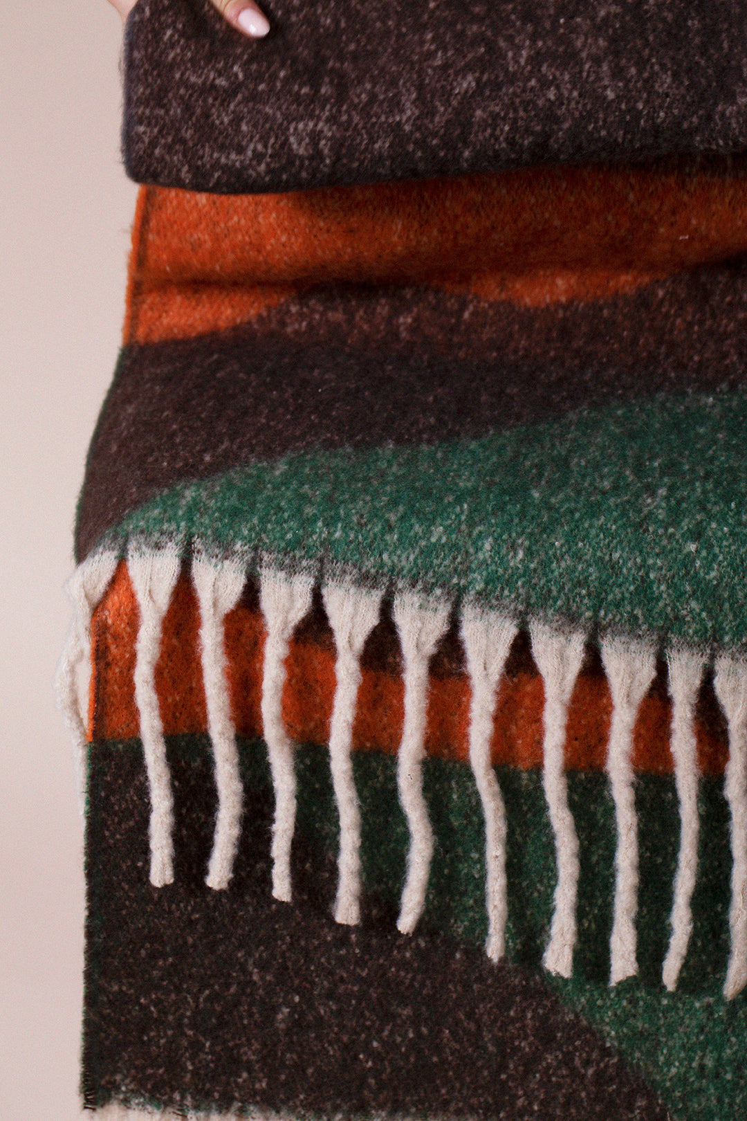 Chunky Scarf In Brown Orange SC250306