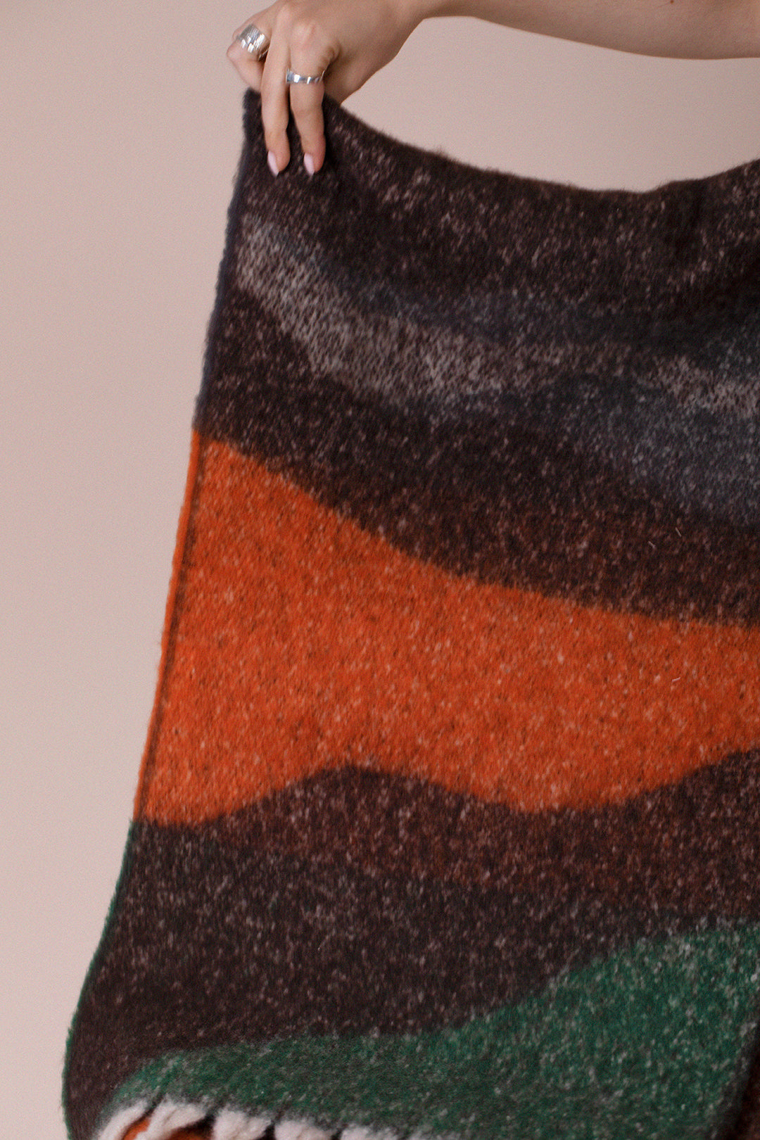 Chunky Scarf In Brown Orange SC250306