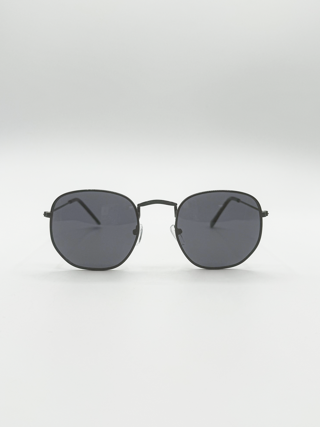 Hexagon Aviator Sunglasses In Black SG2607202