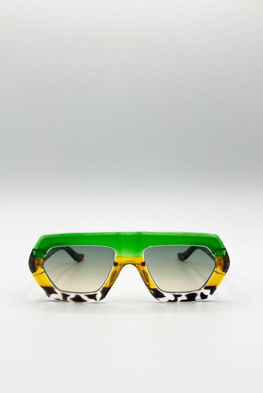 Cross-Border Flat Sunglasses In Multi Print SG2500601