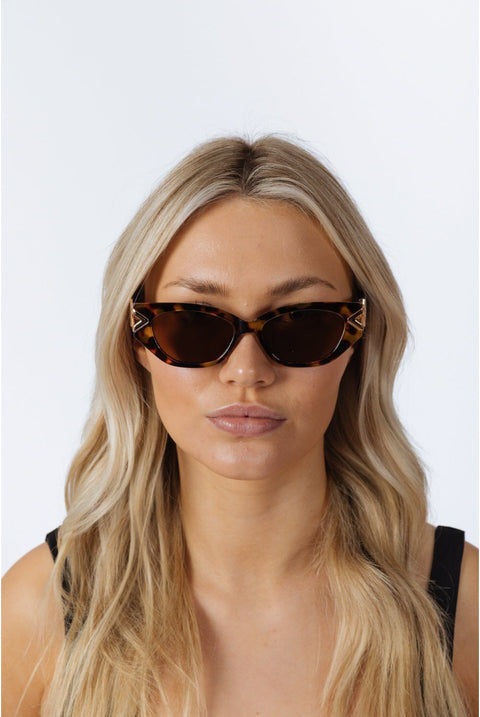 Cat-Eye Sunglasses With Side Detail In Tortoiseshell by SVNX