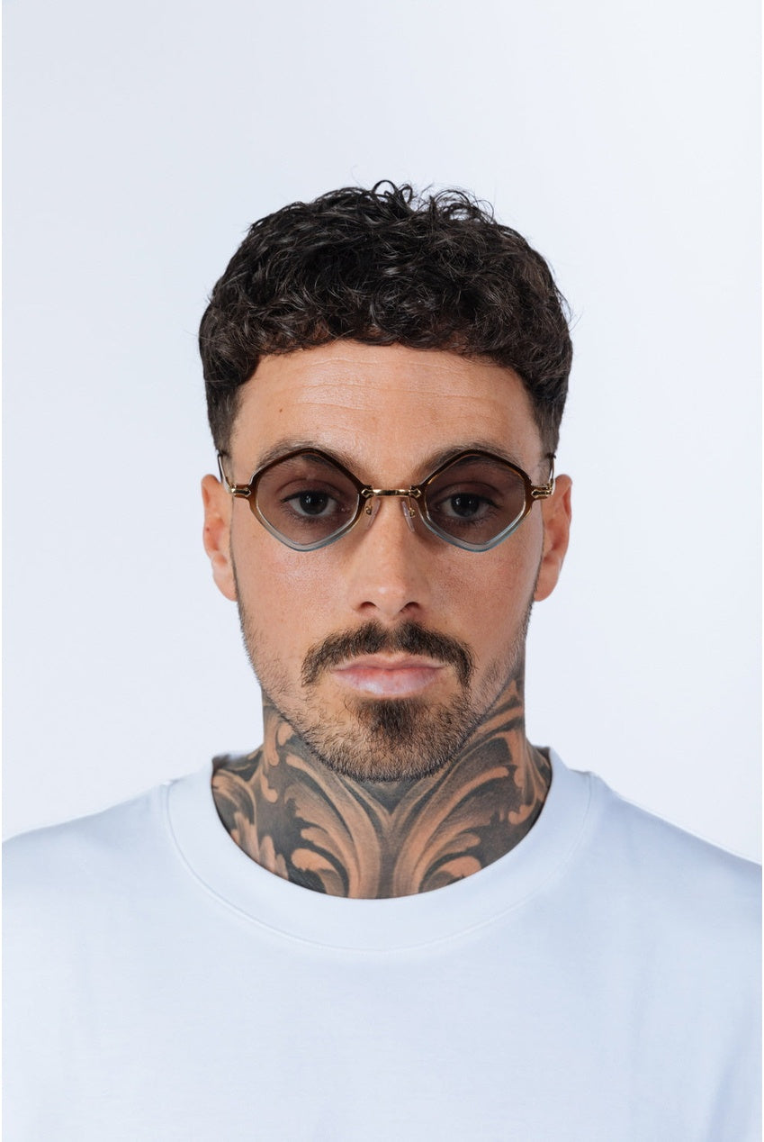Diamond Shape Sunglasses In Brown Blue SG2501101