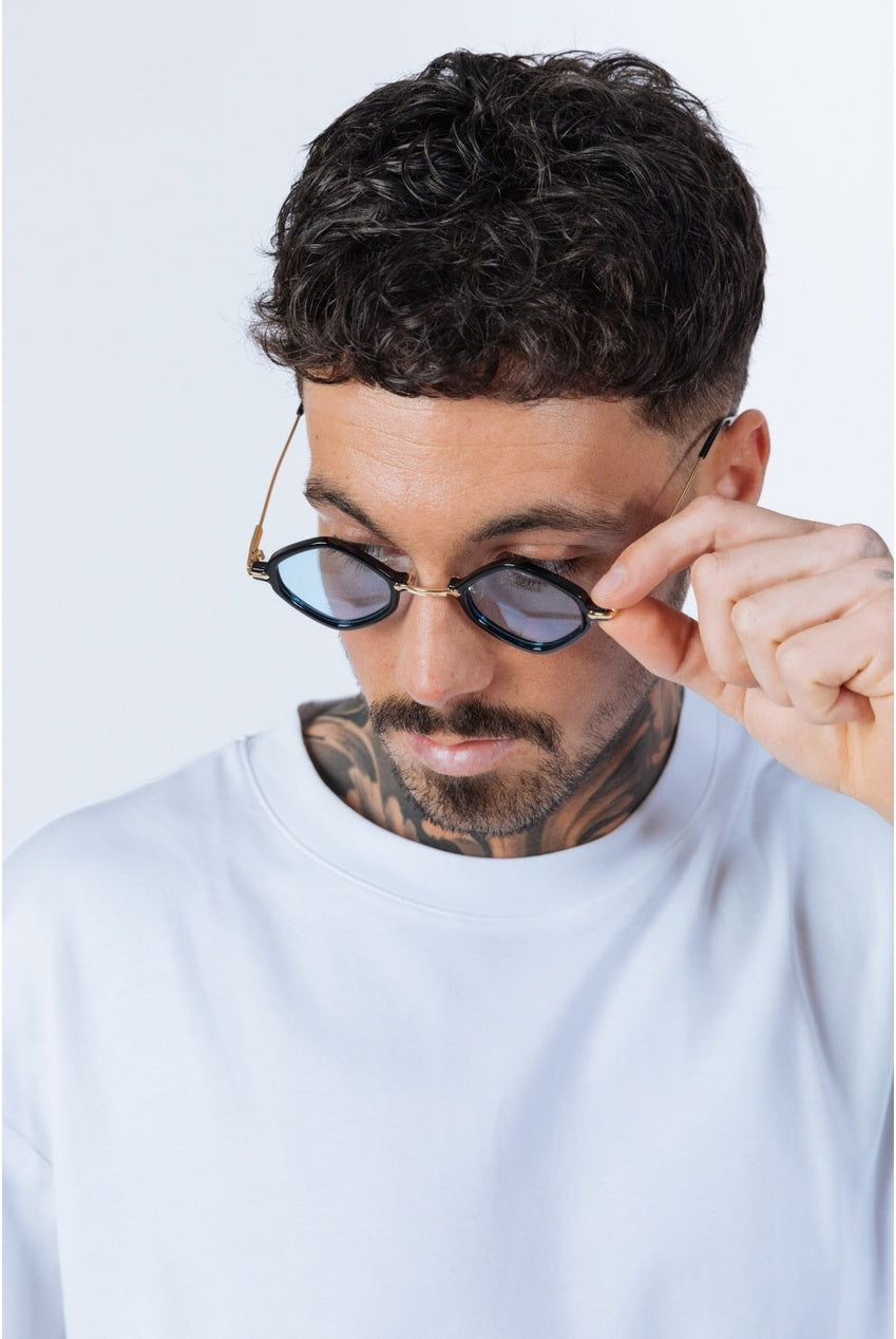 Diamond Shape Sunglasses In Black Blue SG2501102