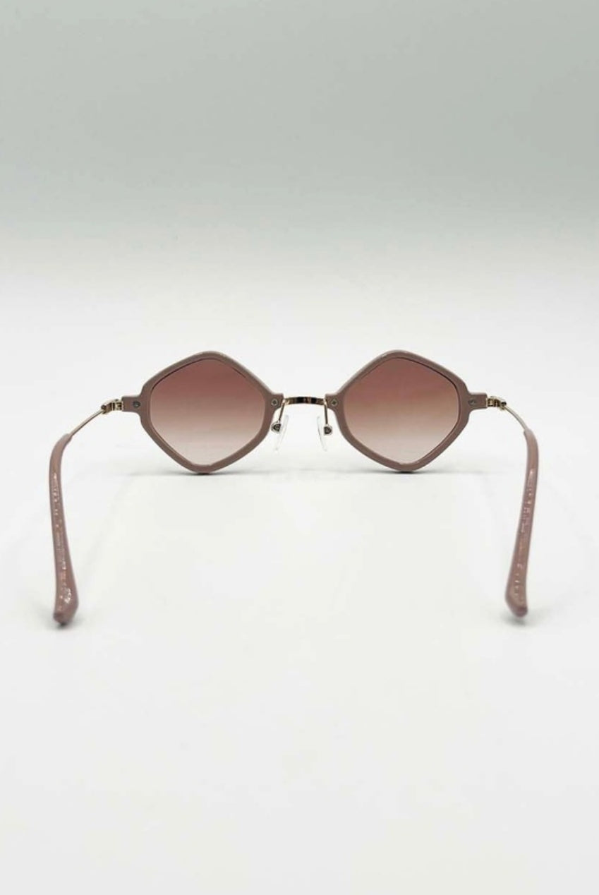 Diamond Shape Sunglasses In Nude SG2501128